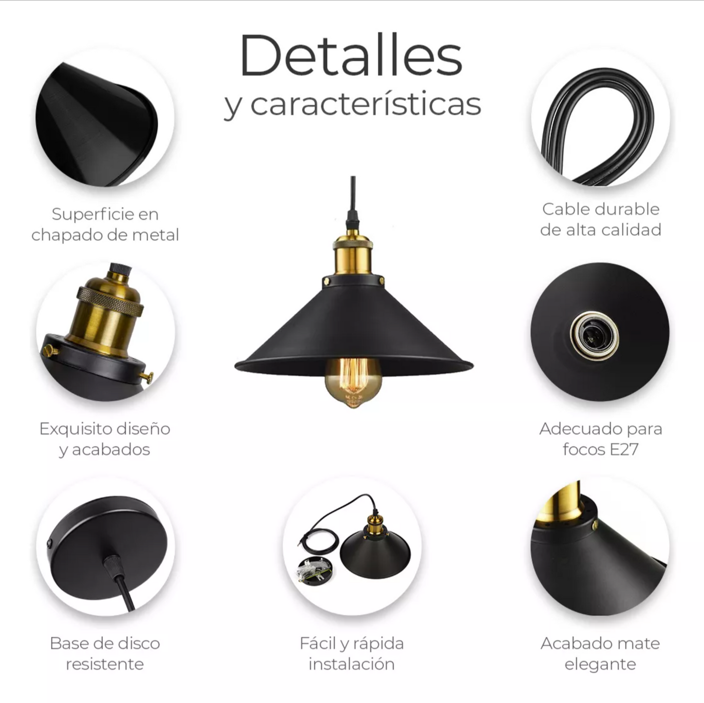 Kit De 3 Lámparas Colgantes De Techo Marca 110v (sin bombilla)