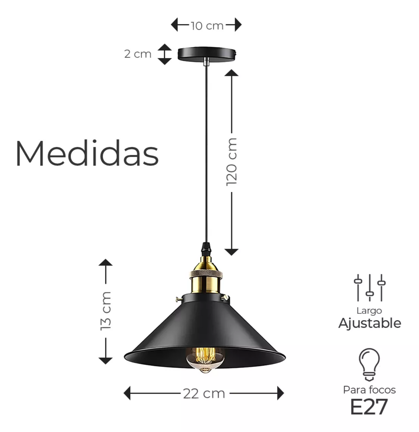 Kit De 3 Lámparas Colgantes De Techo Marca 110v (sin bombilla)