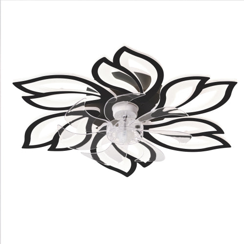 Ventilador de techo de 26 pulgadas con luces LED regulable con control remoto, luz de ventilador de velocidad del viento de 6 engranajes