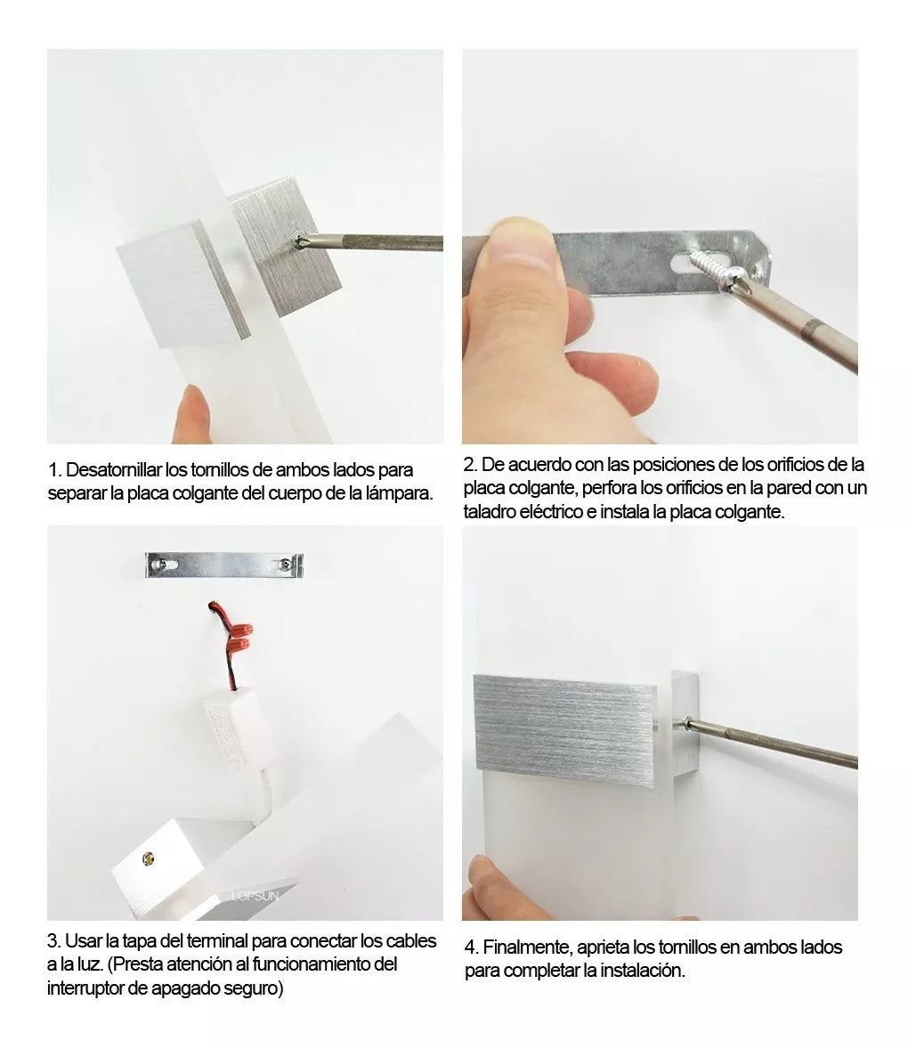 Aplique De Pared P/dormitorio Con Luces Led De 12w Blancas